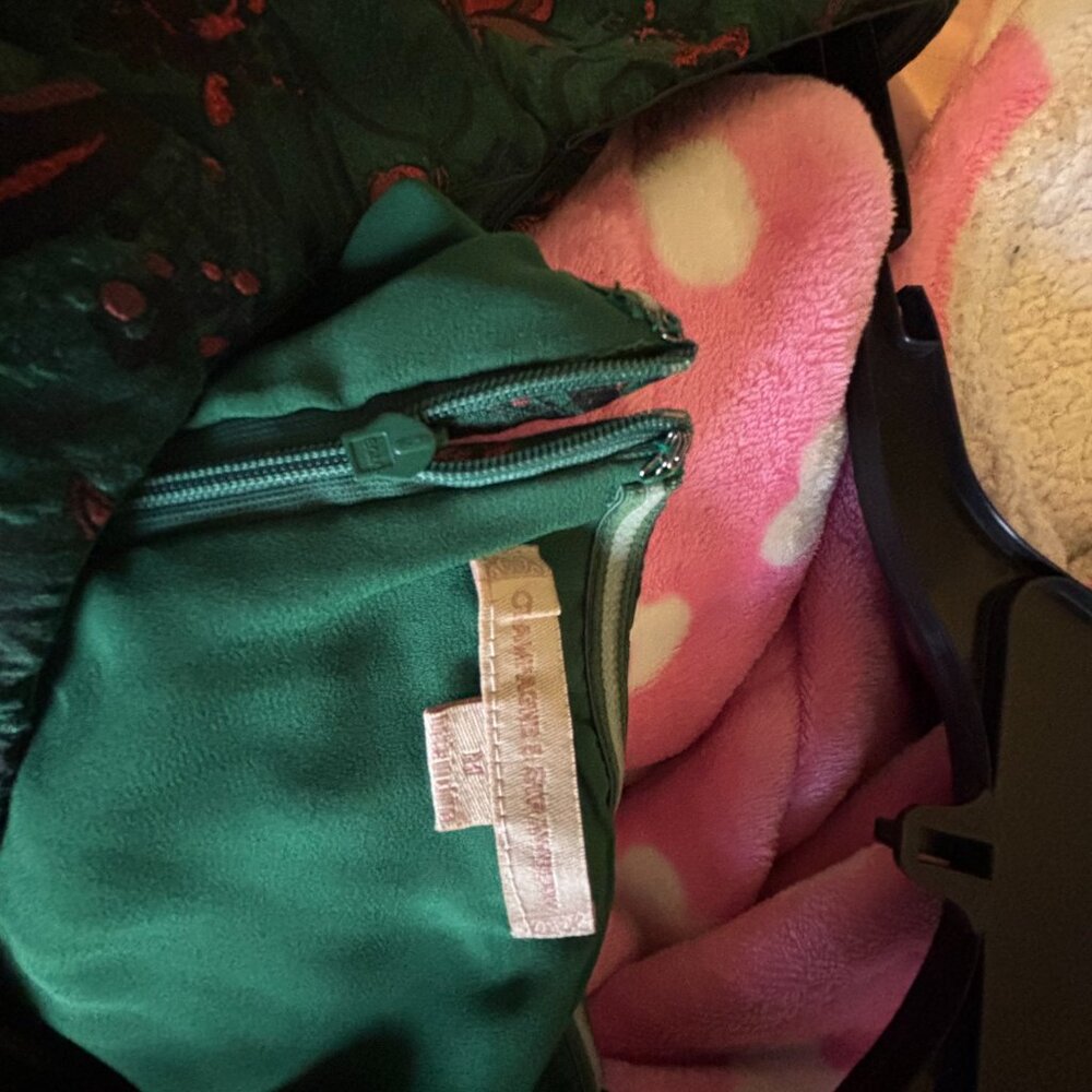 Floral Green and Red Brocade Dress - Picture 6 of 9